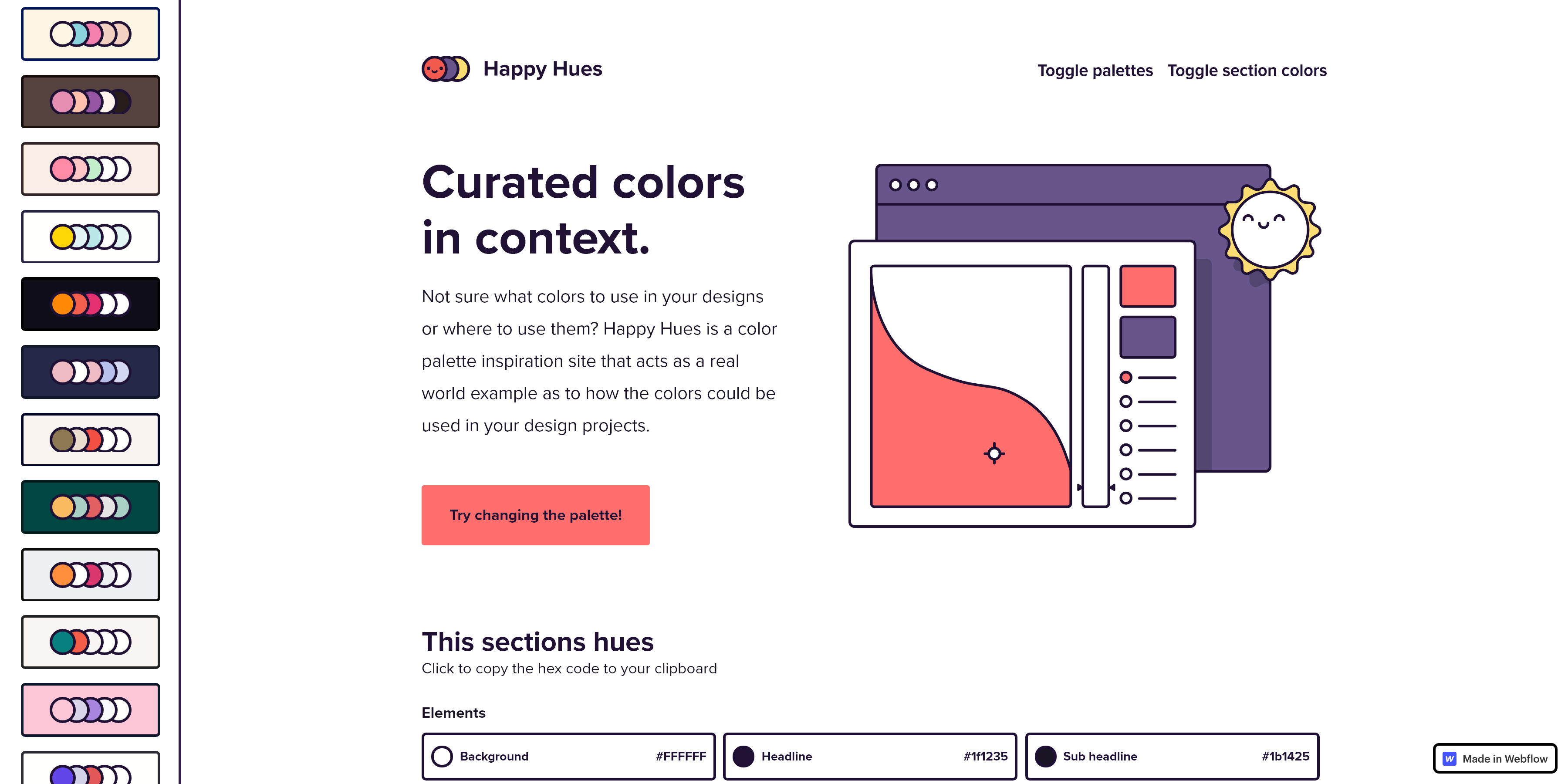 Happy Hues Homepage capture