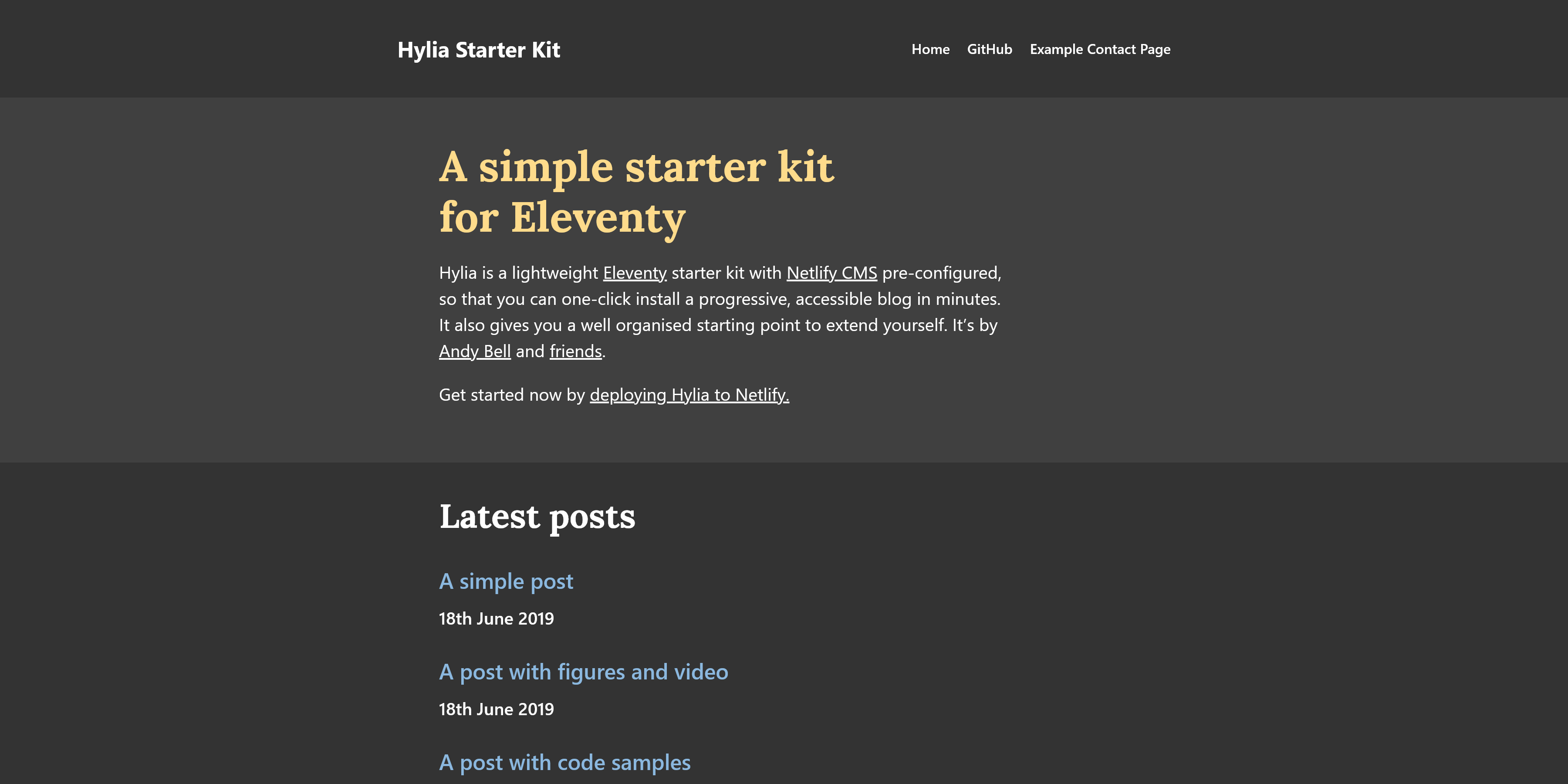 Hylia homepage