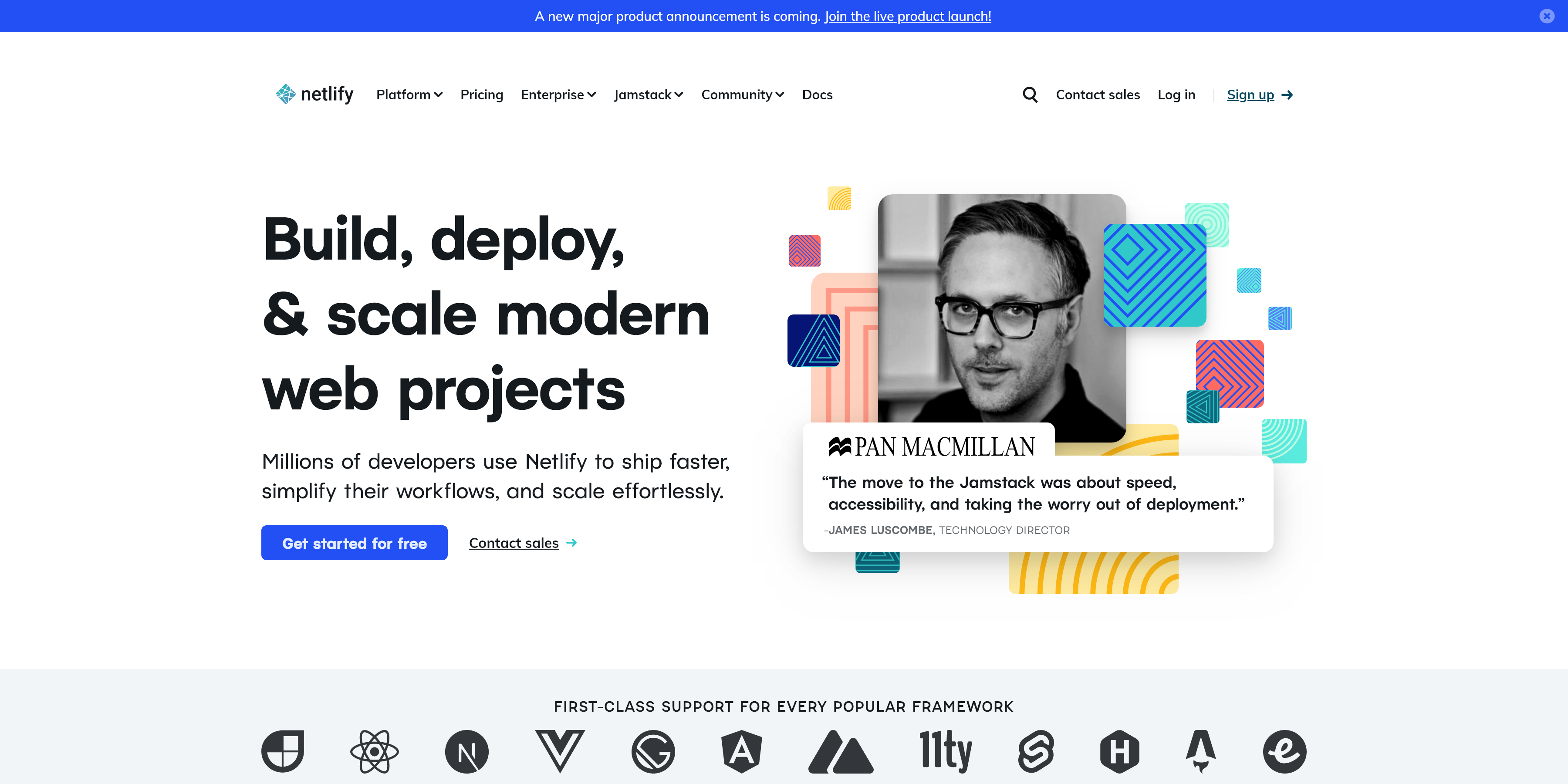 Netlify Homepage capture