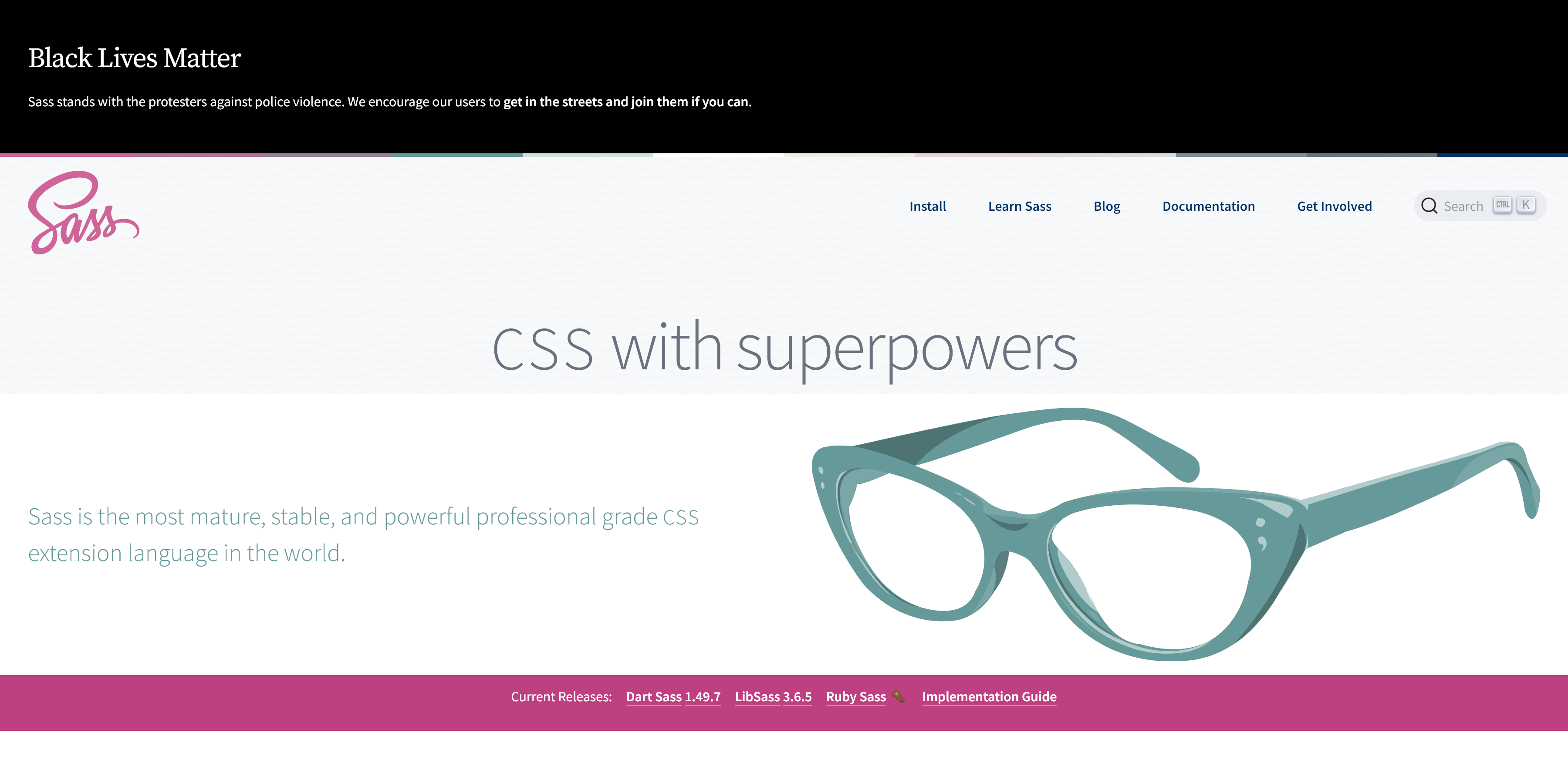 Sass Homepage capture